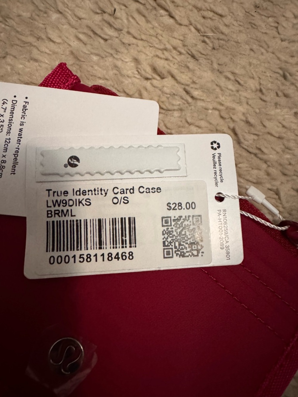 Lululemon True Identity Card Case- Berry Rumble - Picture 4 of 4
